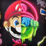 street art, mural, graffiti, comic art, video games, supermario, gaming art, character, urban art, painted wall