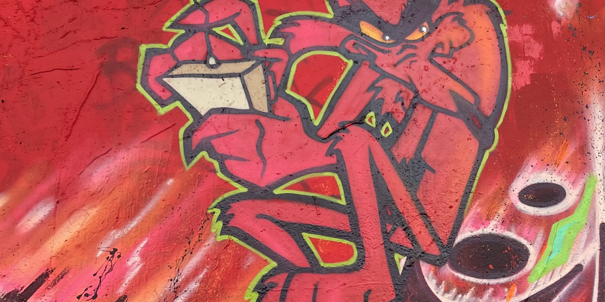 street art, mural, graffiti, comic art, coyote, character, urban art, painted wall