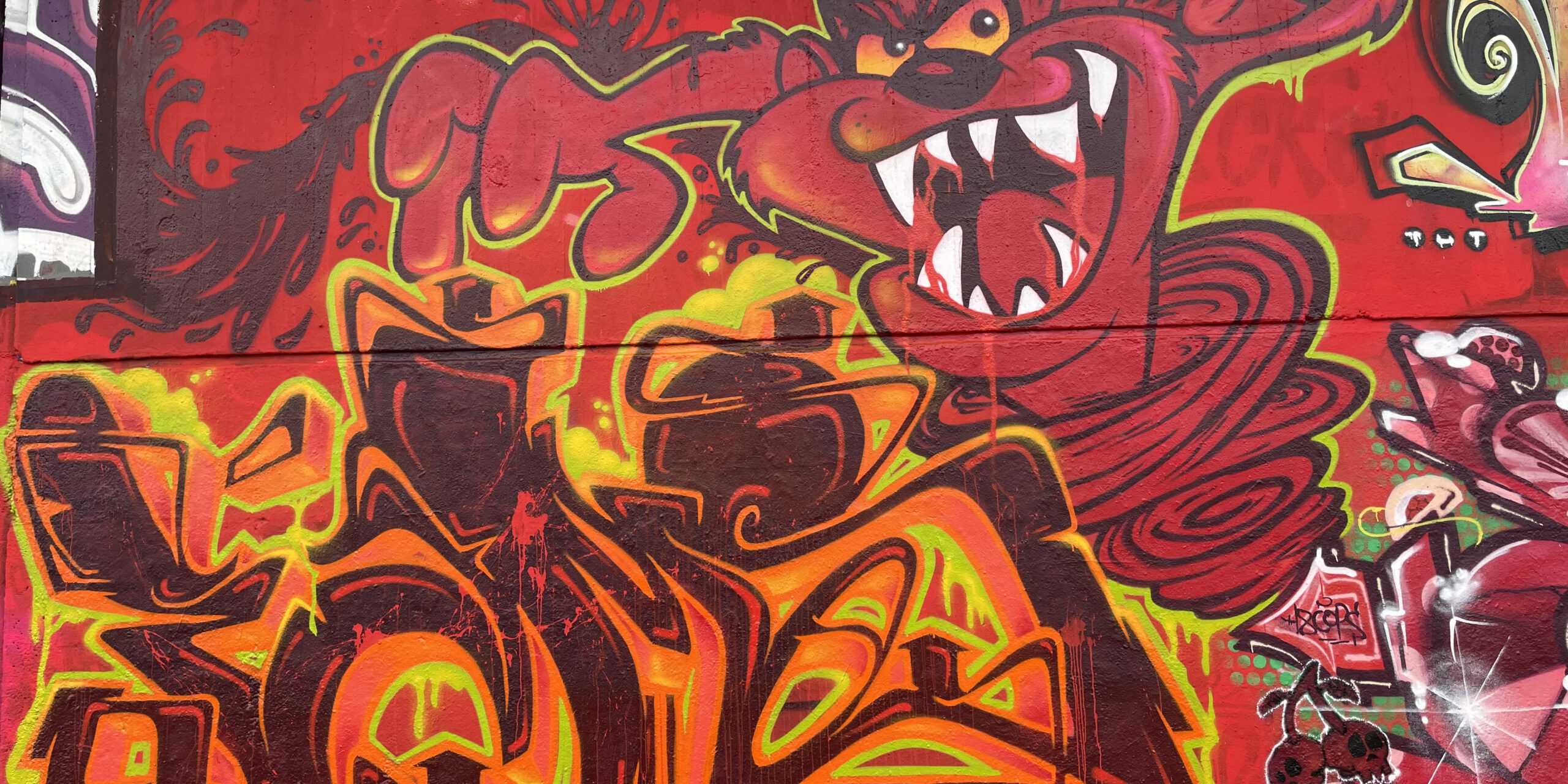 street art, mural, graffiti, comic art, taz, character, urban art, painted wall