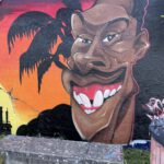 street art, mural, graffiti, cartoon, Eddie Murphy, Karikatur, character, urban art, painted wall
