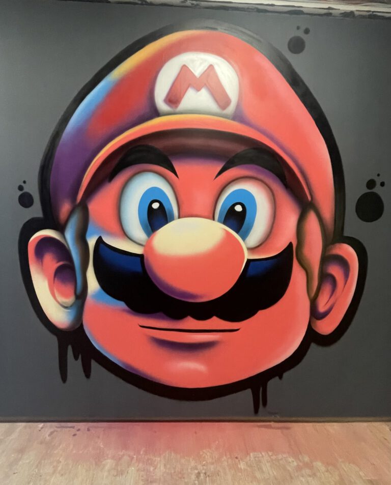 Super Mario street art, mural, graffiti, comic art, video games, supermario, gaming art, character, urban art, painted wall