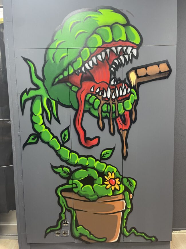 street art, graffiti, painting, piranha plant, art, comic art